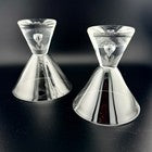 Set of 2 Stemless Martini Glasses Heavy Weighted Base Bubble Glass Cocktail Bar