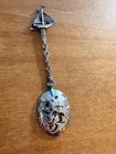 Vintage Dutch Silver Toned Souvenir Spoon - Sailing Ship Finial - Embossed Bowl