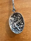 Vintage Dutch Silver Toned Souvenir Spoon - Sailing Ship Finial - Embossed Bowl