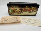 Vintage Soviet Russian Russia USSR Fedoskino Signed Troika Lacquer Box 1982