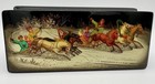 Vintage Soviet Russian Russia USSR Fedoskino Signed Troika Lacquer Box 1982