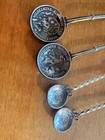 4 Vintage Dutch Silver Coin Spoons Queen Wilhelmina 1937-1941 Gulden Cents Set