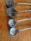 4 Vintage Dutch Silver Coin Spoons Queen Wilhelmina 1937-1941 Gulden Cents Set