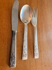 Vintage Swedish Child Flatware Set Eskilstuna Stainless Teddy Bear/Dala Horse 3p