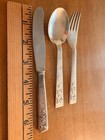 Vintage Swedish Child Flatware Set Eskilstuna Stainless Teddy Bear/Dala Horse 3p