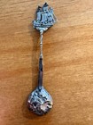 Vintage Embossed Tavern Scene Silver Spoon - Nautical Tall Ship Finial - Ornate