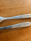 Vintage SWISSAIR Spoons Berndorf Nicro Stainless Flatware Airline Memorabilia x2