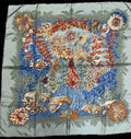 Hermès Silk Scarf 90cm Fleurs d’Indochine Annie Faivre Green w/ Box Authentic